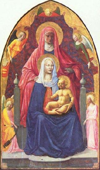 MASOLINO da Panicale Madonna and Child, Saint Anne and the Angels Sweden oil painting art